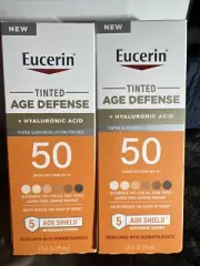Lot of 2 EUCERIN Age Defense Hyaluronic Acid 50 SPF 2.5oz Ex O8/25 + …R