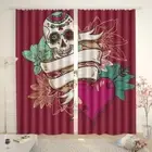 Skeleton Mode Sky Line 3D Curtain Blockout Photo Printing Curtains Drape Fabric