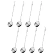 8Pcs 5" Stainless Steel Espresso Spoons Mini Coffee Spoon Teaspoon, Silver