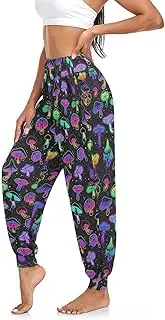[Yasala] Women Yoga Pants High Waisted Stretch Loose Boho Trousers Sports Dance Harem Pants