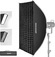 NEEWER 24"x35"/60x90cm Rectangular Softbox Quick Set up Quick Folding, with Diffusers/Beam Grid/Bag, Compatible with Aputure 120d Godox SL60w NEEWER RGB CB60 and Other Bowens Mount Lights, SF6090Q