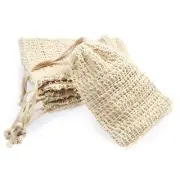 MIFASOO 5 Pack Natural Sisal Soap Saver Bag Zero Waste Mesh Bar Soap Loofah