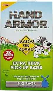 Bags on Board Hand Armor Dog Waste Bags, 100 Bags