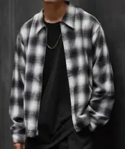 Schott Ombre Check Pattern Flannel Jacket _#sc913