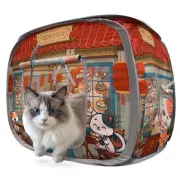 Mochi's Dim Sum Palace Collapsible Cat House Tent – Space-Saver Pop-Up Design...