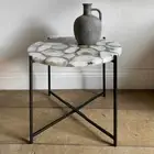 White Agate Coffee Table Top, Living Room Side Table Top, Handmade Home Decors