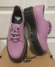 NIB Authentic Dr Martens Lilac Quad II Pisa Leather Women Size 10