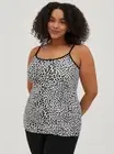 BNWT Torrid Plus Size 4 (26) Black White Grey Snow Leopard Foxy Tunic Cami