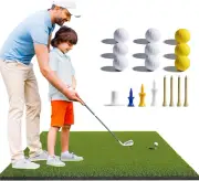 Golf Mat Golf Hitting Mat - Artificial Turf Golf Training Mat with 9 Golf Balls