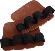 MUELODSIC Lifting Pads Fitness Grip Pads Leather Lifting Gloves Gym Hand Grip Pads Weighted Hand Gloves Workout Gloves for Exercise Weight Lifting Hand Grips Grip Support Brown