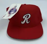 Vintage New Era Pro Model Rochester Red Wings Red Grey Bottom SnapBack Hat M-L