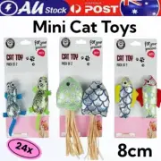 24 x Cat Toy Interactive Pet Kitten Pussy Play Scratch Chase Play Chew Fun 8cm