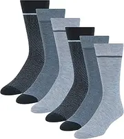 [TED BAKER] Men's 6 Pack Solid Crew Dress Socks