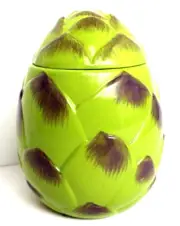 New Ciroa Stoneware Small Artichoke Vegetable Canister Kitchen Jar w/ Lid & Seal