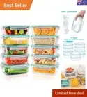 Airtight Glass Food Storage Containers with Lids 1040 ML - Glass Meal Prep Fo...