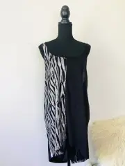 TS Taking Shape Plus Size XS ( AU 14 ) Black Sleeveless Sequin Tunic Tank Top