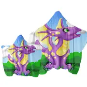 Yellow Purple Sweet Dragon Towel with Hood