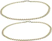 [CHILDWEET] 2pcs Big Gold Chain Stainless Steel Chains for Men Gold Locket Necklace Chain for Men Thick Chain Necklace for Men Hip- Hop Necklace Mens Necklace Chain Stainless Steel Golden Punk