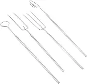 OKUMEYR 4-pc Stainless Steel Hot Pot Fork Set Versatile Tool for Fondue Cheese More Easy Clean Construction
