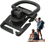 Water Bladder Tube Clips | 360 Degree Rotatable Water Hose Clamp - Quick Release D-Ring, Locking Carabiner For Backpacking Outdoor Activities