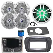 JBL Marine Radio, ANT, LED Sub,4x 6.5" 225W White Speakers,Spa Bezel, Adapter