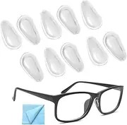 Eyeglass Nose Pads, 10 Pairs Self-adhesive Anti Slip Glasses Nose Pads, Soft Silicone Air Chamber Nose Pads for Replace Nose Pads and Repair Glasses (White)