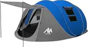 AM AYAMAYA Pop Up Tents with Vestibule for 4 to 6 Person - Double Layer Waterproof 3 Season Easy Setup Big Family Camping Tent - Ventilated Mesh Windows Quick Ez Set Up Dome Popup Tents