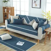 在飛比找Yahoo!奇摩拍賣優惠-HomeBeauty新款亞麻純色沙發墊 四季通用 絎縫布藝沙