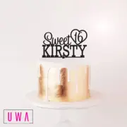 Sweet 16 with Custom Name - Cake Topper