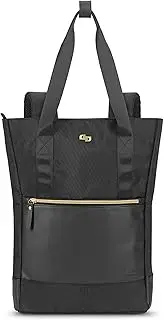 [Solo New York] Solo Parker Hybrid 15.6 Inch Laptop Backpack Tote, Black, Black/Gold, 16X15X4.5, Ladies Tote Backpack