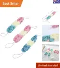 3 Pack Long Bath Loofahs with Rope Handles, Exfoliating Back Scrubber Bath Sh...