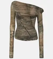 [Blumarine] Blumarine Floral-appliqué printed top AU 12 grey