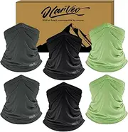 [OLARVEO] 6 Pack Sun Cooling Neck Gaiter Face Mask UV Scarf Breathable Bandana for Men/Women
