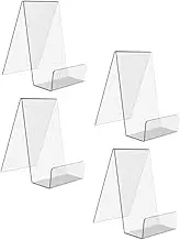 Tofficu Simple Decorative Acrylic Stands 4 Bookcase Stands for Pad Holder Notebook Bracket Photo Rack Book Stand Suitable for Living Room