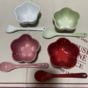 Le Creuset Mini Flower Bowl & Spoon 4-color set Multicolor