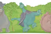 Wall Border LaserCut dinosaurs roller skating UY30083B
