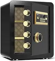 Security Safe Box, Digital Safe Box, Cabinet Safe With LCD Display Removable Shelf Y, 3-Layer Steel Key Lock Electronic Storage Cabinet Cash Box38*31 * 45cm