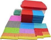 Perfk 254Pcs Ten and Ones Blocks Math Cubes Interactive Preschool Learning Activities Counting Rods Number Games for Ages 5+ Kids