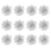 12-Pack Chiffon Flowers 1.97 x 1.97" Fabric Flowers for Craft [Gray]