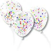 PMU 12 Inch Confetti Balloons Bridal & Baby Shower Decorations Latex (3/Pkg)