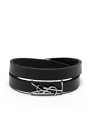 Saint Laurent Opyum Double Wrap Bracelet in Vintage Lambskin