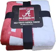 Northwest NCAA Legion Silk Touch Sherpa Throw Blanket, 50" x 60" (Alabama Crimson Tide)