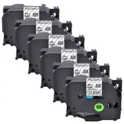6PK For Brother P-touch PT- 9200 TZ-151 TZe-151 Black on Clear Label Tape 24mm
