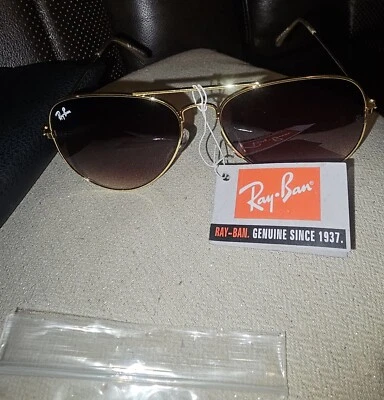 RAY BAN RB3025 001 3E Gold Aviator 58 mm Unisex Sunglasses