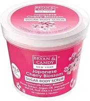Bryan & Candy Cherry Blossom Sugar Body Scrub PH 5.5 For Tan Removal & Exfoliation|For Women & Men|Enriched with Macadamia and Argan oil|Removes Dirt & Dead Skin from Knees, Elbows & Ankles - 250g
