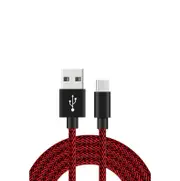 Catzon 1M 2M 3M 1Pack USB Type C Cable Nylon Braided W Phone Cable Fast Charger Cable USB Cord -Black Red