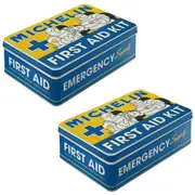 2PK Nostalgic-Art Metal Storage Tin Container 23x16cm Michelin First Aid Kit