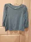 ana a new approach Women 3/4 Sleeve Peasant Top Delphinium Blue Size XS