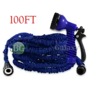 Expandable Garden Hose 100ft Upgraded,Flexible Lightweight Water Hose Blue 7 Way