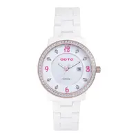 在飛比找momo購物網優惠-【GOTO】愛情誓約陶瓷手錶-白x桃(GC0361B-82-